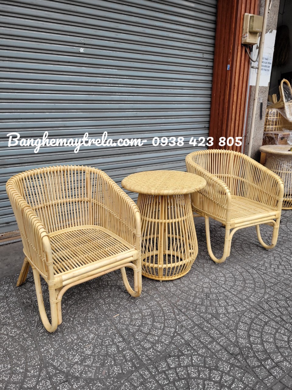 Bộ bàn ghế mây uống trà phòng ngủ